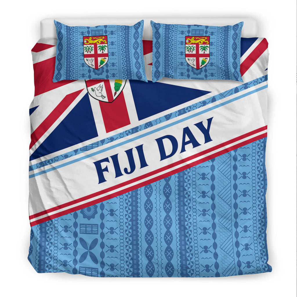 Fiji Day Bedding Set - Tapa Pattern With Flag - LT12 - Polynesian Pride