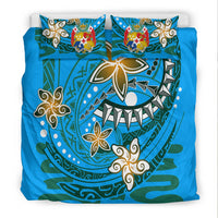 Tonga Polynesian Bedding Set - Spring Style Blue Color - Polynesian Pride