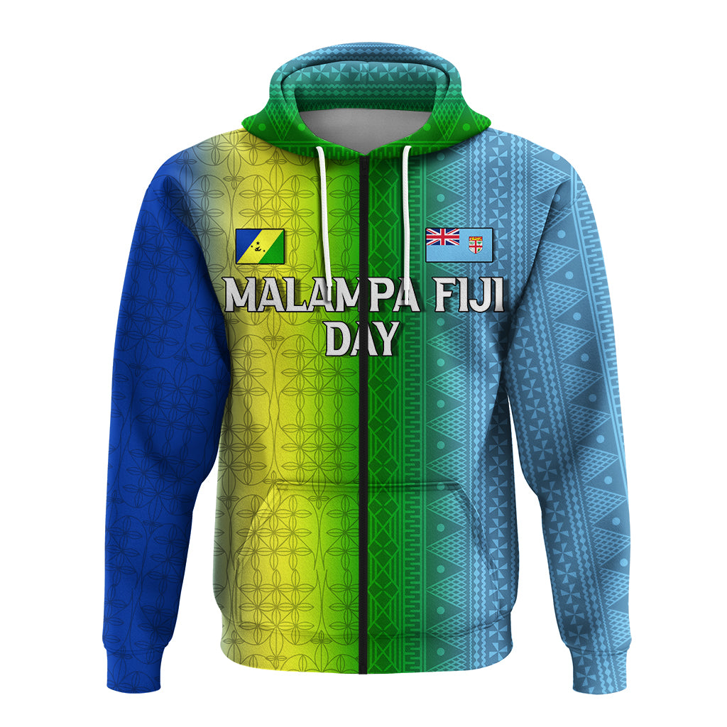 Custom Vanuatu Malampa Fiji Day Zip up Hoodie Flag Version LT12 - Polynesian Pride