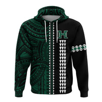 Custom Hawaii Kakau Warrior Football Zip Hoodie LT12 - Polynesian Pride