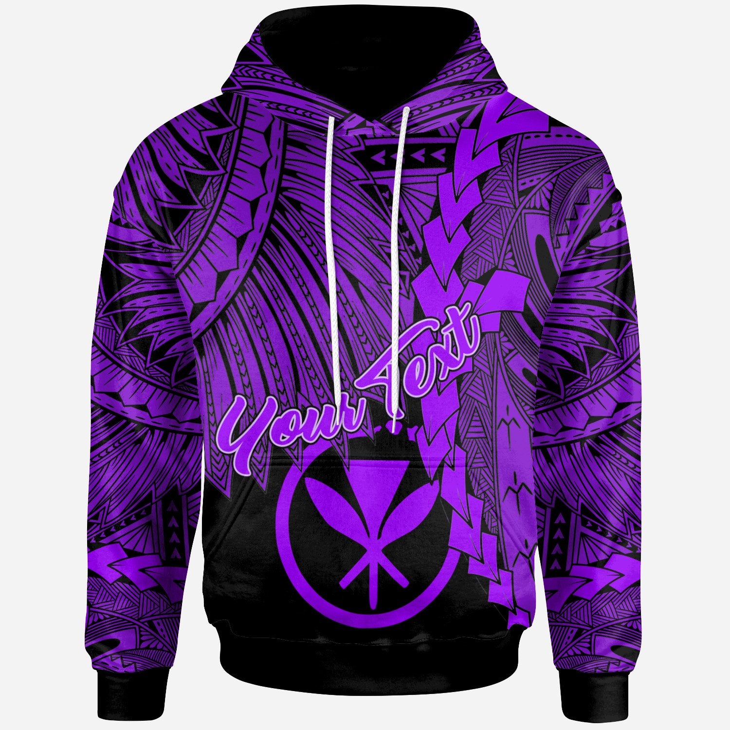 Polynesian Hawaii Custom Hoodie Tribal Wave Tattoo Purple Unisex Purple - Polynesian Pride