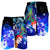 Federated States of Micronesia Men's Shorts - Humpback Whale with Tropical Flowers (Blue) - Polynesian Pride