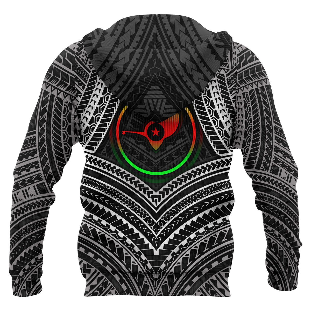YAP Polynesian Zip up Hoodie Yap Flag Reggae Color - Polynesian Pride