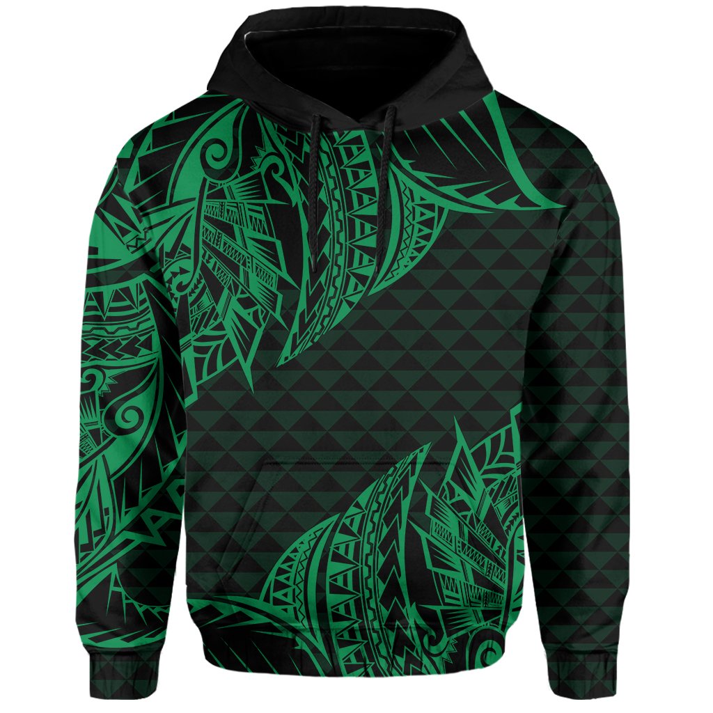 Hawaii Maka Polynesian Hoodie Marcus Style Green - Polynesian Pride