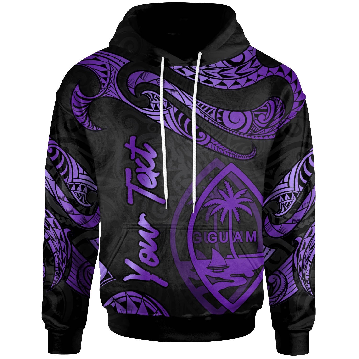 Guam Polynesian Custom Hoodie Polynesian Tattoo Purple Version Unisex Purple - Polynesian Pride