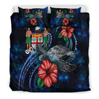 Fiji Polynesian Bedding Set - Blue Turtle Hibiscus - Polynesian Pride