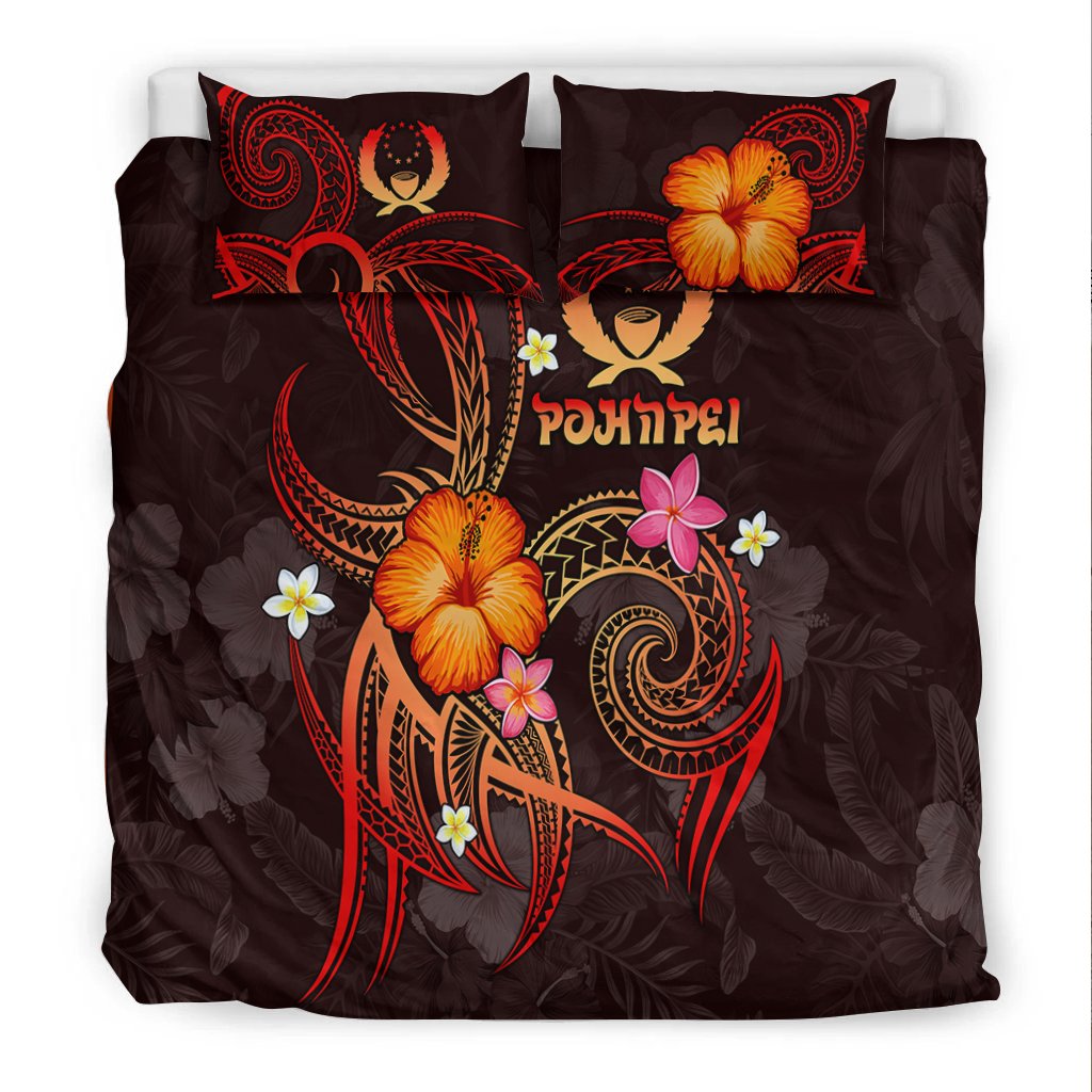 Pohnpei Polynesian Bedding Set - Legend of Pohnpei (Red) - Polynesian Pride