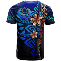 Pohnpei T Shirt Blue Vintage Tribal Mountain - Polynesian Pride