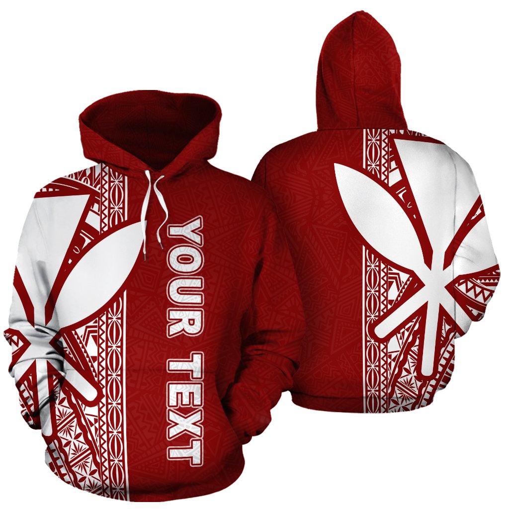 Polynesian Hawaii (Kanaka Maoli) Custom Hoodie Red Line Unisex Red - Polynesian Pride