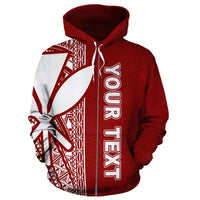 Polynesian Hawaii (Kanaka Maoli) Custom Zip up Hoodie Red Line - Polynesian Pride