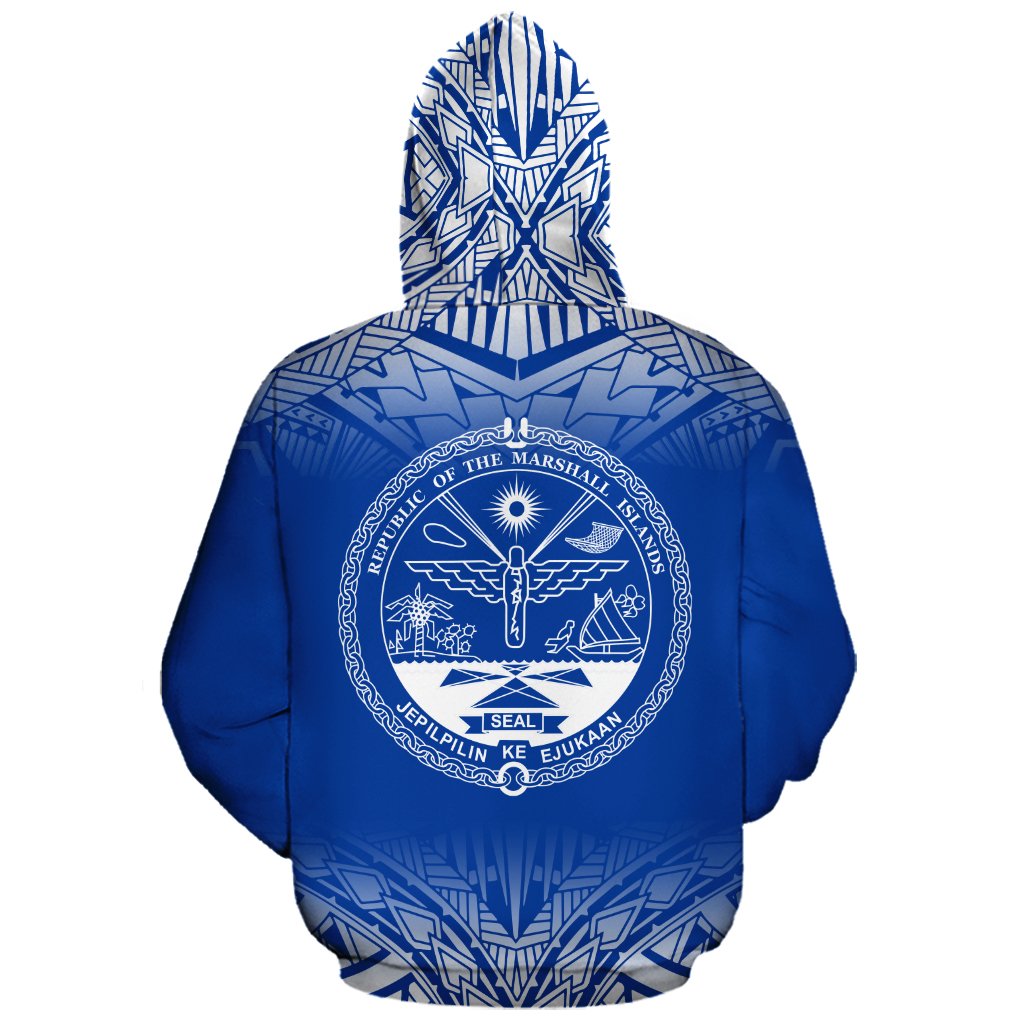 Marshall Islands Polynesian Custom Zip up Hoodie Blue Frog - Polynesian Pride