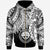 Federated States of Micronesia Polynesian Zip up Hoodie Tribal Wave Tattoo White Unisex White - Polynesian Pride