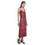 Polynesia Pattern V - Neck Open Fork Long Dress - Red Style - Polynesian Pride