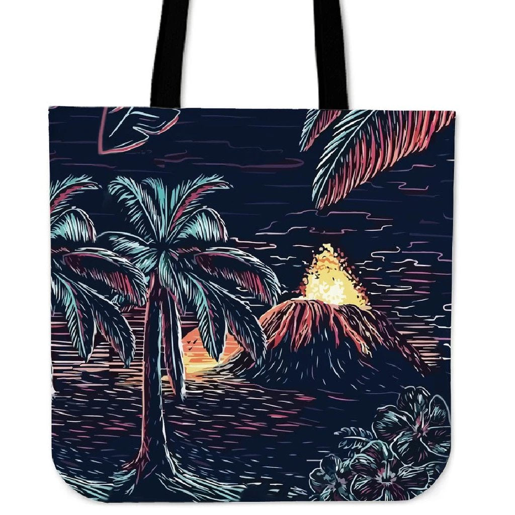 Night On The Land Tote Bag Tote Bag One Size Black - Polynesian Pride
