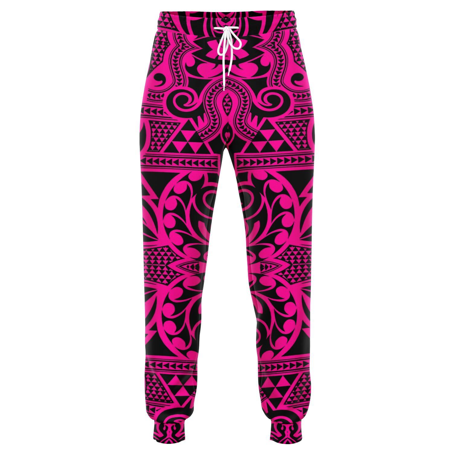 Polynesian Kakau Turtle Pink Joggers Unisex Pink - Polynesian Pride