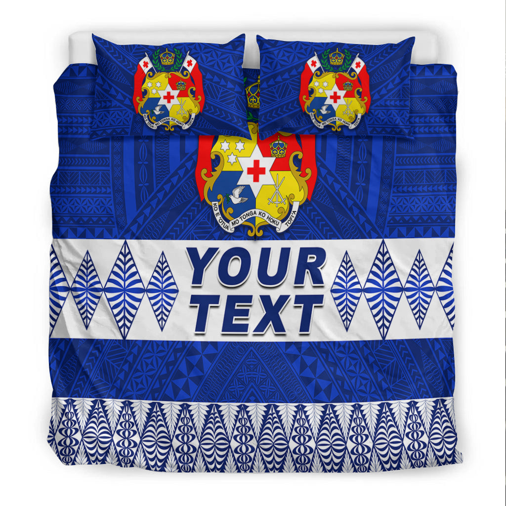 (Custom Personalised) Tonga Bedding Set Tongan Pattern Blue LT13 - Polynesian Pride