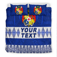 (Custom Personalised) Tonga Bedding Set Tongan Pattern Blue LT13 - Polynesian Pride