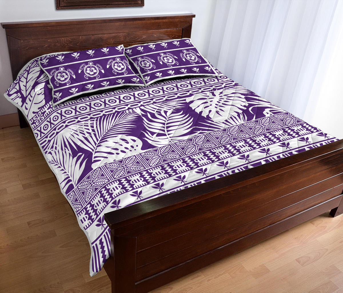 Hawaii Quilt Bed Set Pattern Version Unique Purple LT13 - Polynesian Pride