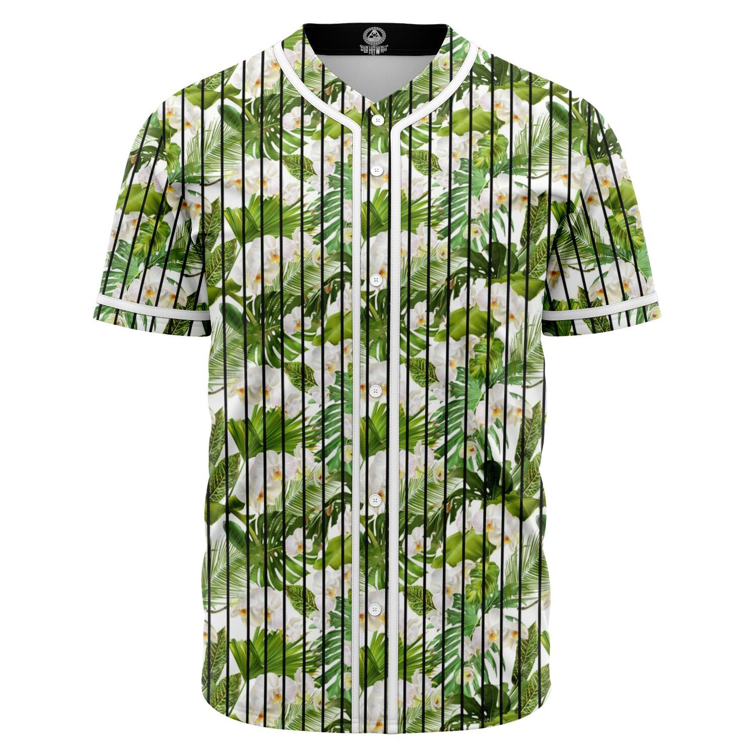 Tropical Plumeria White Baseball Jersey Black - Polynesian Pride