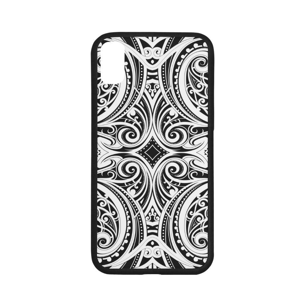 Polynesian 07 Rubber Phone Case One Size iPhone X Black - White - Polynesian Pride