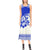 Polynesian Phaedra Sleeveless Open Fork Long Dress - Blue Hibiscus Women Blue - Polynesian Pride