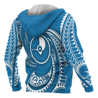 Yap Micronesia All Over Zip up Hoodie Blue Tribal Wave - Polynesian Pride