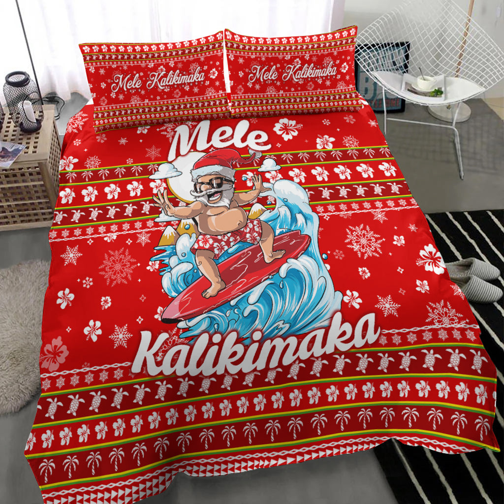 Hawaii Christmas Santas Surf Mele Kalikimaka Bedding Set - LT2 - Polynesian Pride