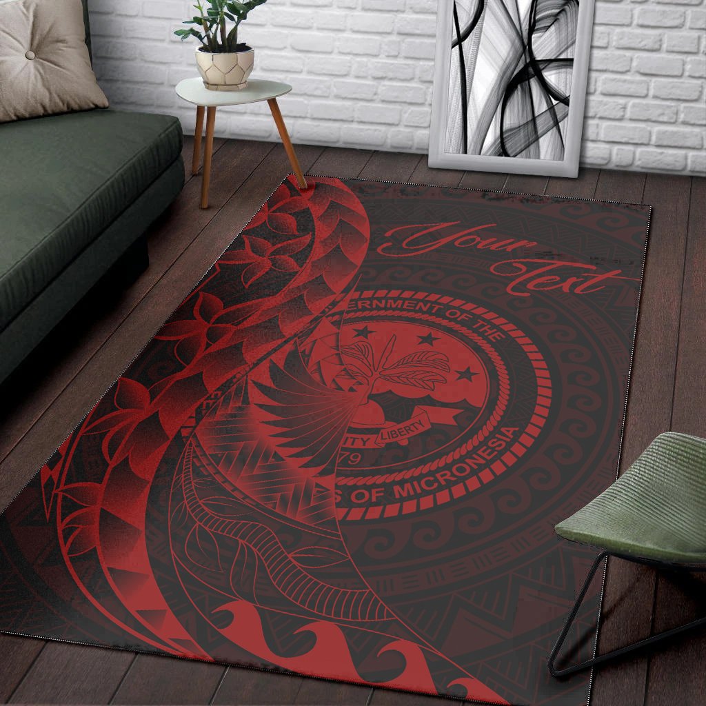 Federated States of Micronesia Area Rug - Custom Personalised Polynesian Pattern Style Red Color - Polynesian Pride