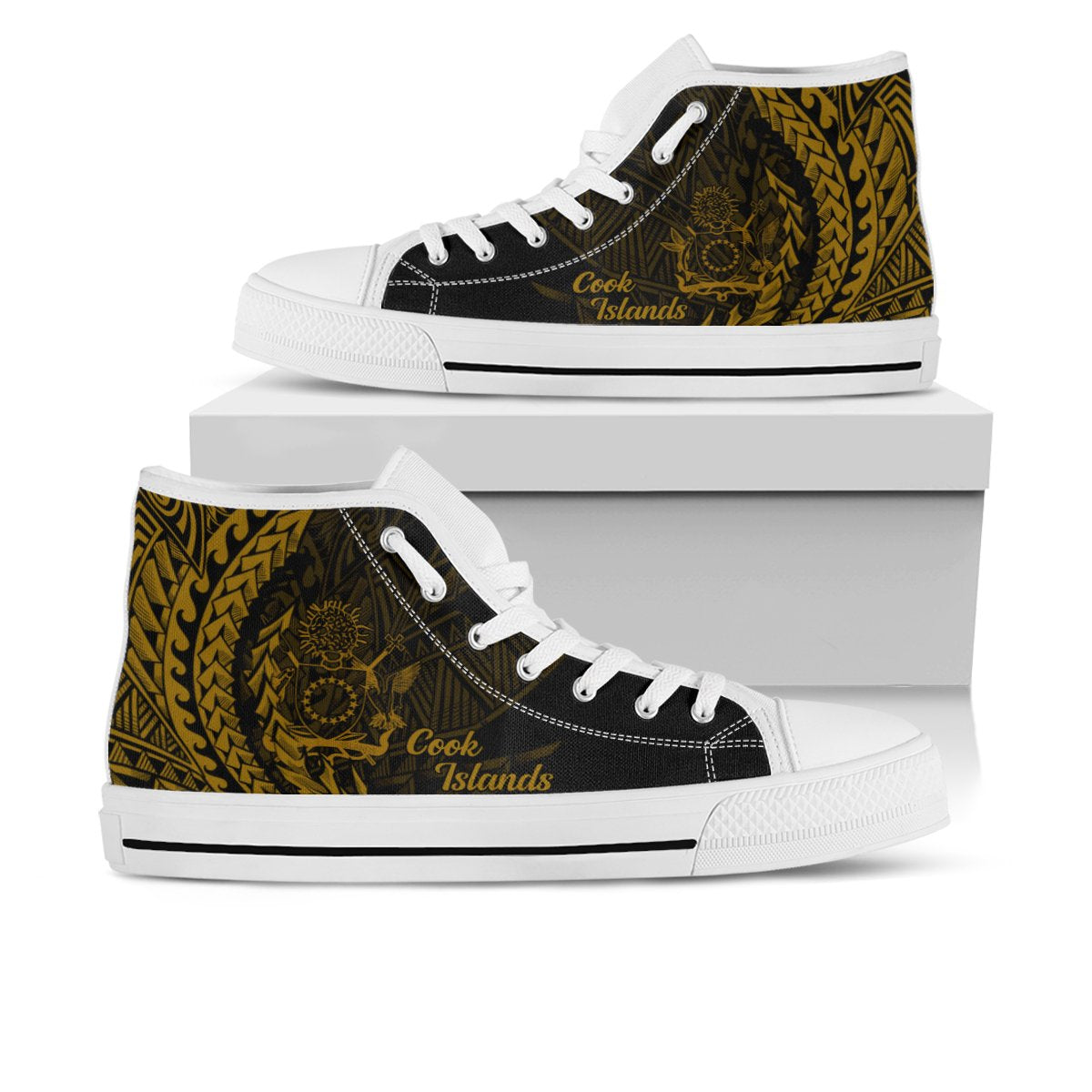 Cook Islands High Top Shoes - Wings Style - Polynesian Pride
