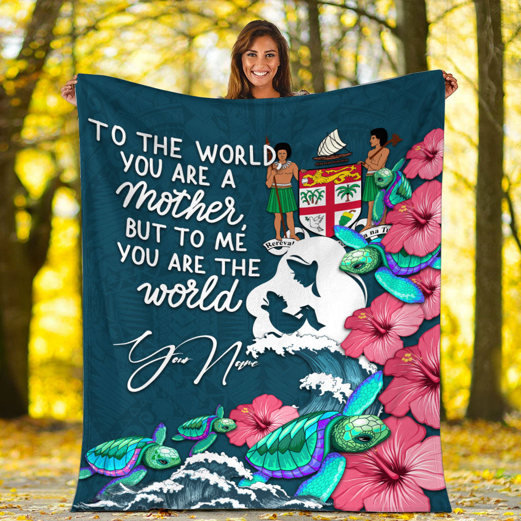 (Custom Personalised) Fiji Mothers Day With Green Turtle Blanket - LT12 - Polynesian Pride