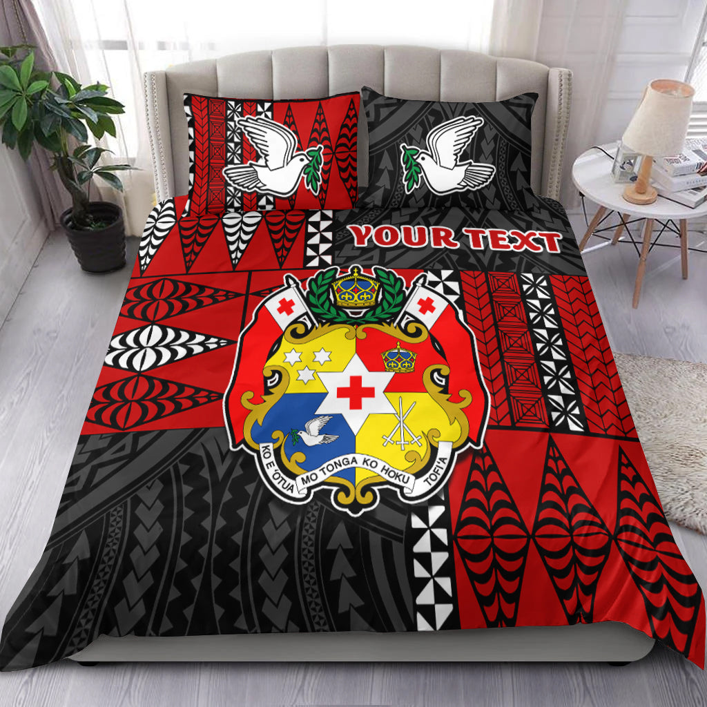 (Custom Personalised) Tonga Bedding Set Tongan Pattern Mix Polynesian LT13 Red - Polynesian Pride