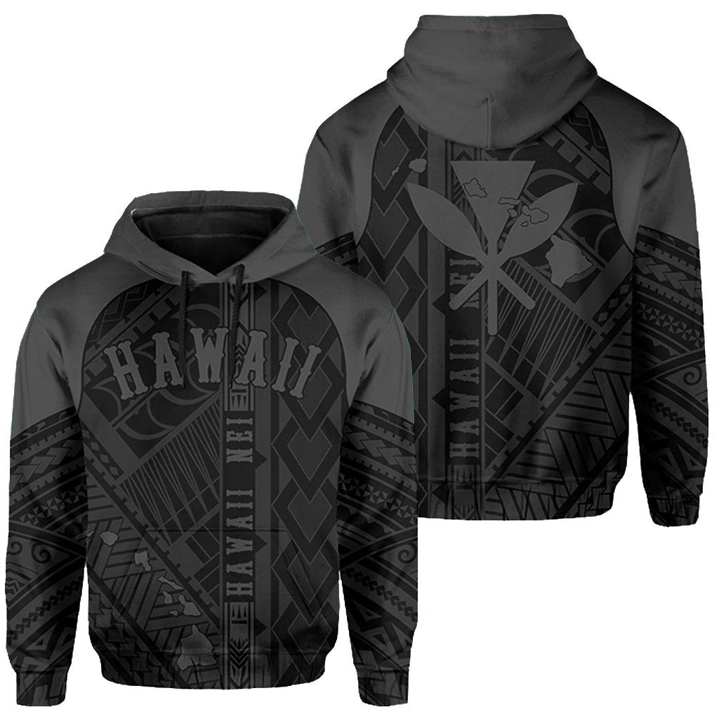 Hawaii Nei Hoodie Polynesian Grey Unisex Blue - Polynesian Pride