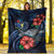 Cook Islands Polynesian Premium Blanket - Blue Turtle Hibiscus - Polynesian Pride