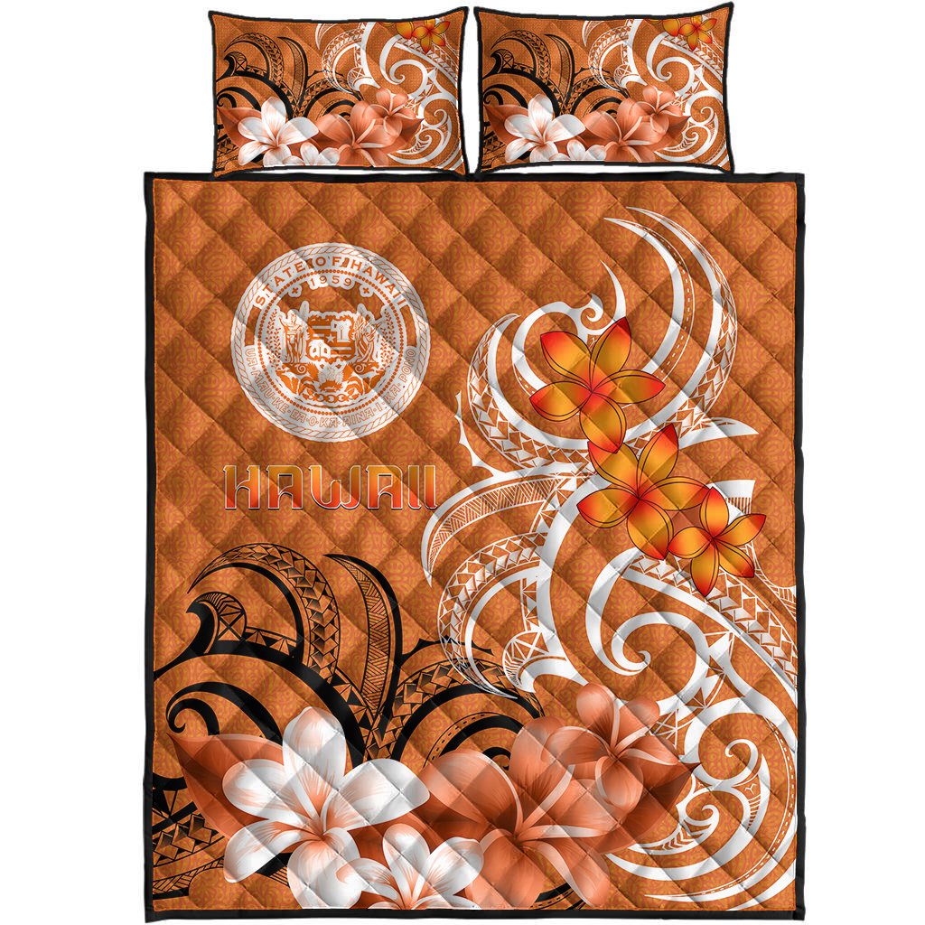 Hawaii Quilt Bed Set - Hawaii Seal Hawaiian Spirit - Polynesian Pride