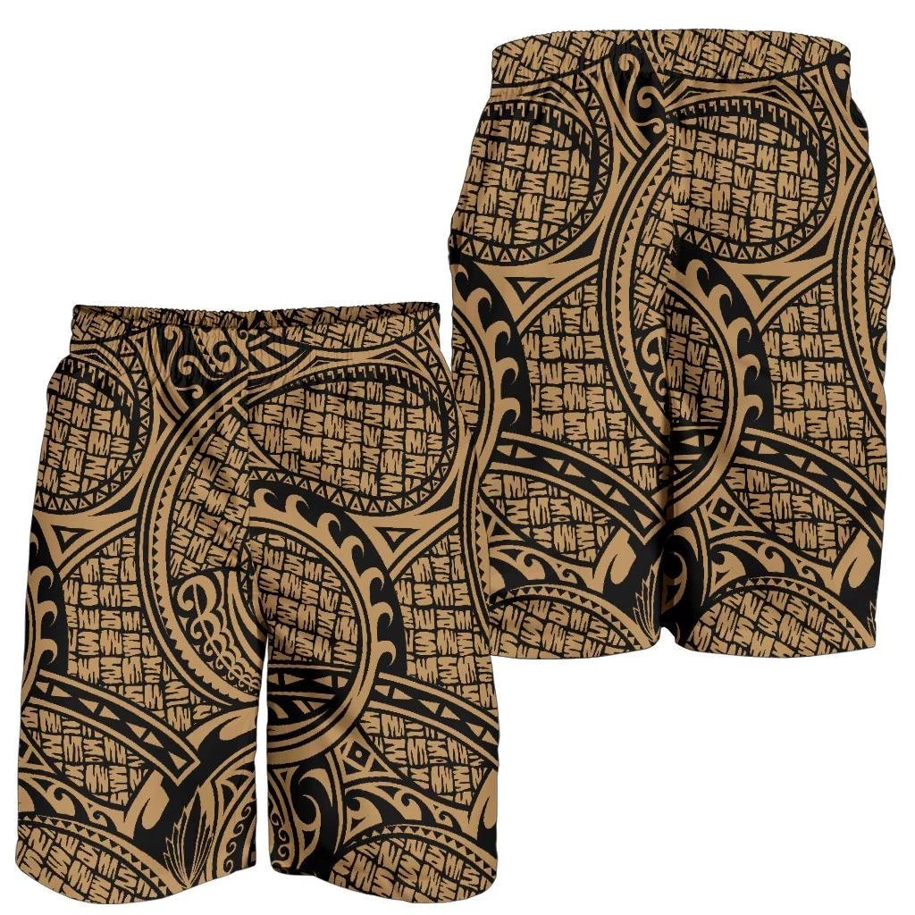 Polynesian Maori Lauhala Gold Men's Short Gold - Polynesian Pride