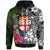 Fiji Custom Hoodie Turtle Plumeria Banana Leaf Unisex Black - Polynesian Pride