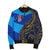 Fiji Bomber Jacket - Flag's Color With Gold Polynesian Pattern - LT20 - Polynesian Pride