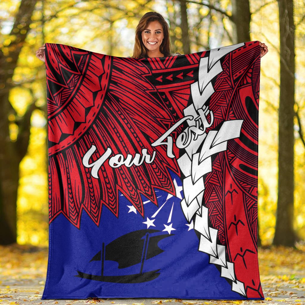 Papua New Guinea Central Province Polynesian Custom Personalised Blanket - Tribal Wave Tattoo - Polynesian Pride