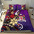 Fiji Bedding Set - Tribal Flower With Special Turtles Purple Color - Polynesian Pride