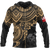 Tonga Polynesian Hoodie (Zip up) Golden Turtle Unisex BLACK - Polynesian Pride