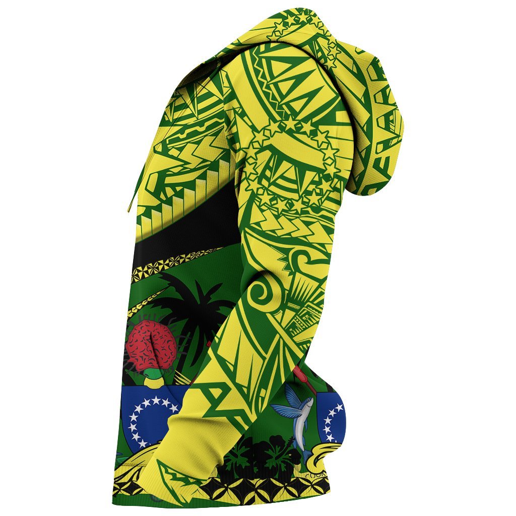 Cook Islands Zip Hoodie Polynesian Tattoo - Polynesian Pride