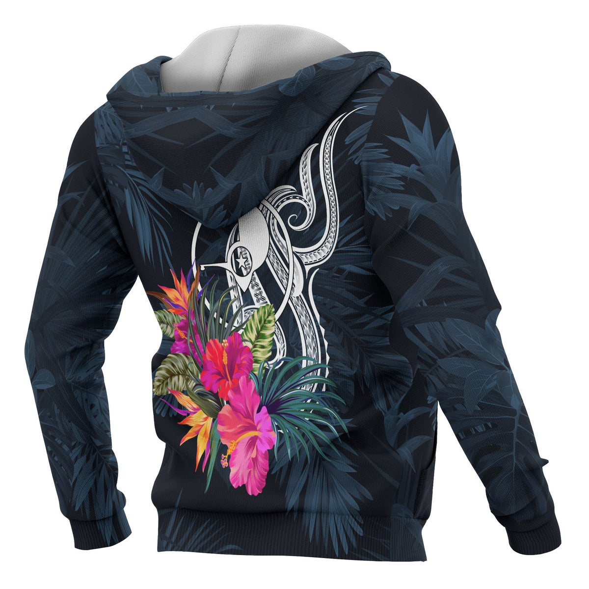 Yap Micronesia Hoodie Tropical Flowers - Polynesian Pride