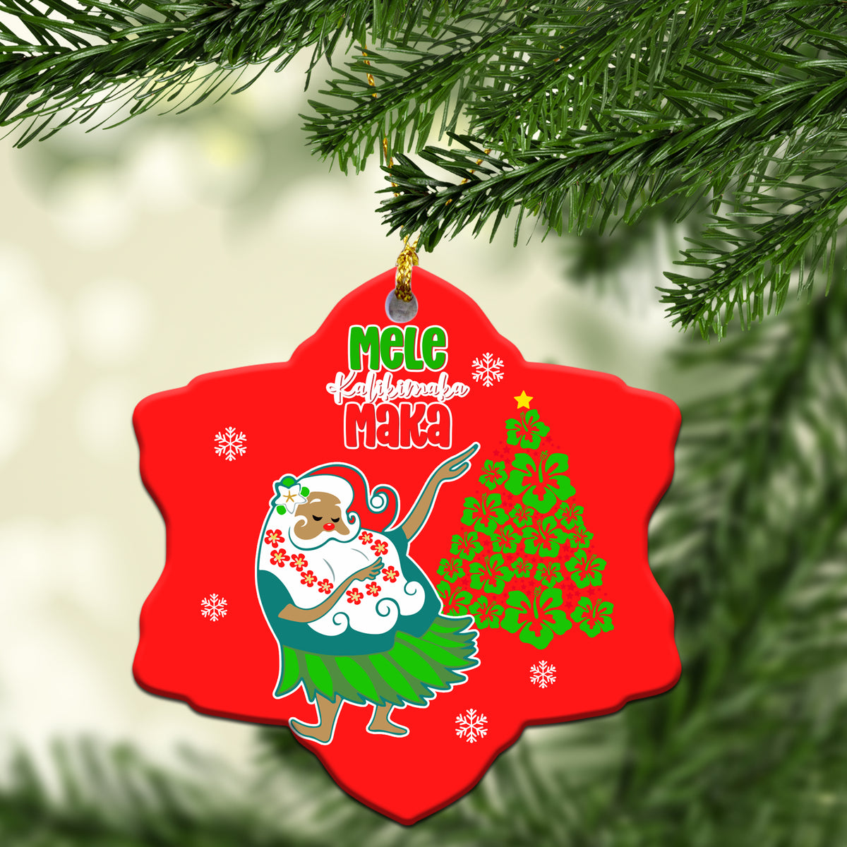 Hawaii Santa Claus HulaChristmas Ornament - LT12 - Polynesian Pride