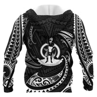 Vanuatu Polynesian Zip up Hoodie White Tribal Wave - Polynesian Pride