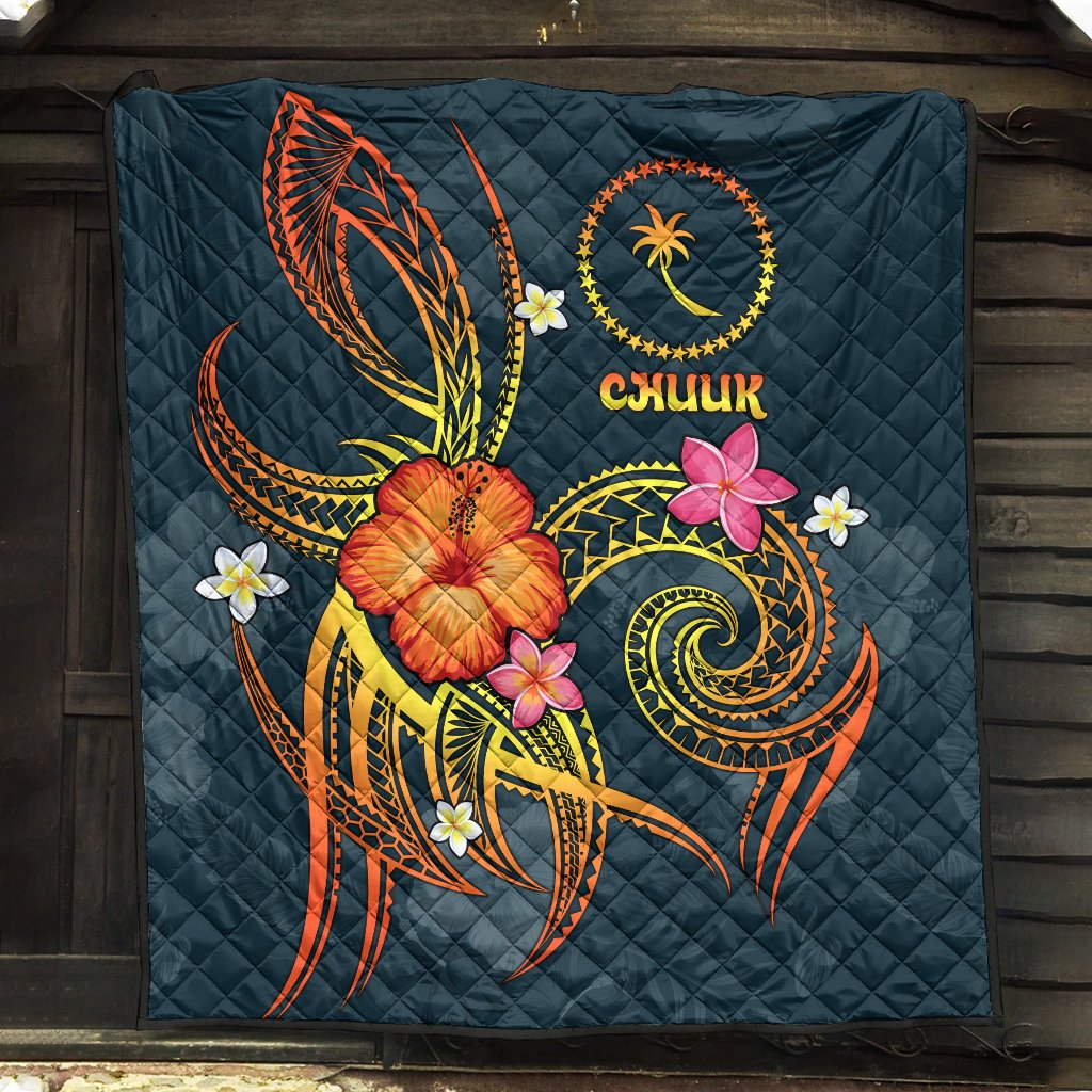 Chuuk Polynesian Premium Quilt - Legend of Chuuk (Blue) - Polynesian Pride