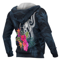 Yap Micronesia Zip up Hoodie Tropical Flowers - Polynesian Pride