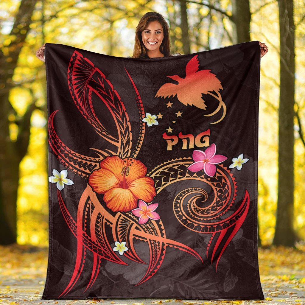 Papua New Guinea Polynesian Premium Blanket - Legend of Papua New Guinea (Red) - Polynesian Pride