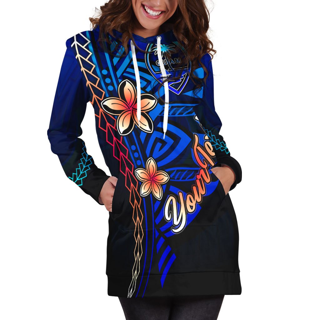 Guam Custom Personalised Hoodie Dress - Vintage Tribal Mountain - Polynesian Pride
