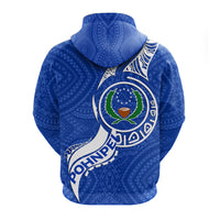 Pohnpei Hoodie Micronesia Pride Blue LT12 - Polynesian Pride