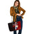 Philippines Polynesian Leather Tote Bag - Coat Of Arm With Hibiscus - Polynesian Pride